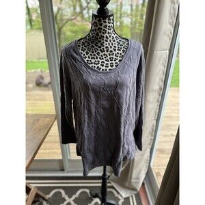 Simply Vera VERA WANG Long Sleeves TUNIC TOP Gray Sz 1X textured long sleeve